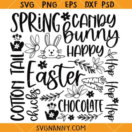 Spring Candy Bunny SVG, Bunny Easter svg, Kids Easter svg, Happy Easter SVG
