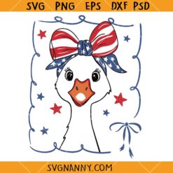 4th of July goose coquette bow SVG, Patriotic goose SVG, 4th Of July SVG, Independence Day SVG