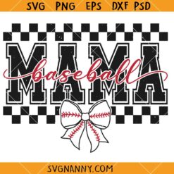 Coquette Bow Baseball mom svg, Baseball Mom SVG Retro Mama Bow SVG