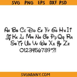 Disney font SVG, Disney Cut File, Disneyland Fonts Alphabets svg png, Walt Disney font svg