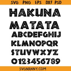 Hakuna Matata Font SVG, Kindergarten Clipart SVG, Safari SVG