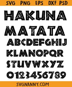 Hakuna Matata Font SVG, Kindergarten Clipart SVG, Safari SVG