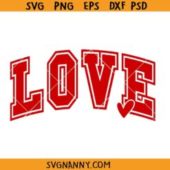 Love varsity letters SVG, Valentine’s Day Svg, Love Svg, Valentine’s Day Shirt svg   