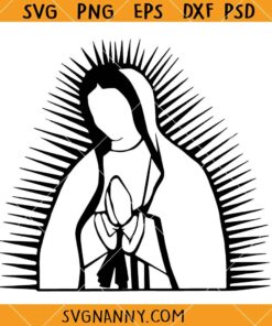 Mother Mary outline Virgen de Guadalupe svg, Mother Mary outline svg