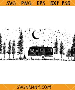 Retro Camper SVG, Night Sky SVG, Outdoors SVG, Camping Shirt SVG   