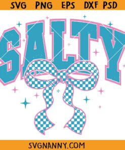 Salty Coquette Summer Bow SVG, Salty SVG, Summer Vibes SVG, Summer Quote Svg, Beach Life Svg
