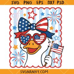 4th of July Mama Goose SVG, Patriotic Goose SVG, American Mama Bow SVG
