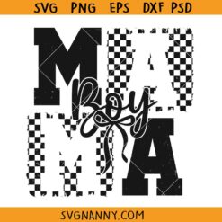 Boy Mama Checkered Coquette Bow PNG, Boy mama SVG, checkered mama shirt svg png