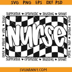 Checkered Nurse Word Art Svg, Retro Checkered Nurse Svg, Nurse Png, Nurse Student SVG, Nurse Life PNG