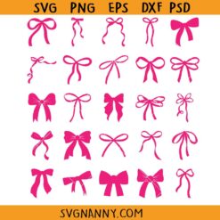 Coquette Bow SVG Bundle, Pink Coquette SVG, Bow Tie SVG, Coquette Bow svg
