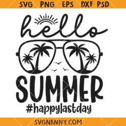 Hello Summer Svg, Summer Glasses SVG, Summer Vacation SVG 