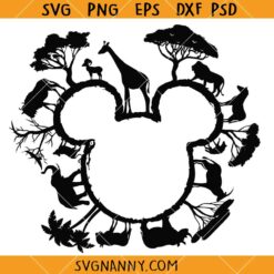 Mickey head Animal Kingdom Svg, Animal Kingdom Mickey Ears SVG, Disneyworld Family Trip SVG