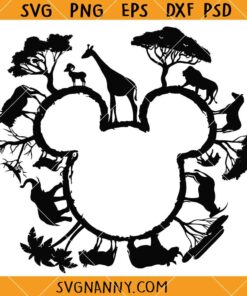 Mickey head Animal Kingdom Svg, Animal Kingdom Mickey Ears SVG, Disneyworld Family Trip SVG