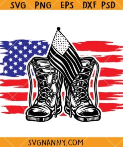 Military boots USA flag SVG, Combat boots SVG Us flag SVG, military svg, us veteran svg, soldier svg