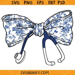 Nurse Chinoiserie Coquette Bow SVG. Nurse Coquette bow SVG, Nurse Life SVG