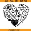 Nurse Life heart SVG, Nurse life SVG, Nurse adjectives and icons SVG PNG, Files for cutting machines