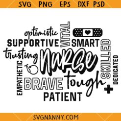 Nurse Word Art Svg, Nurse Typography SVG, Nurse Affirmation words svg, Nurse shirt svg