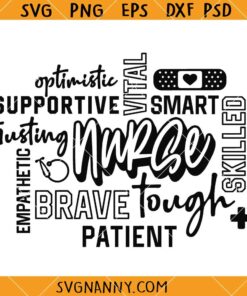 Nurse Word Art Svg, Nurse Typography SVG, Nurse Affirmation words svg, Nurse shirt svg