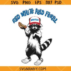 Red White And Feral raccoon svg, Merica Racoon SVG, Patriotic Possum SVG     