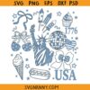 Retro America Coquette Png, 4th of July coquette SVG PNG, Statue of liberty PNG SVG, Independence Day svg