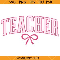 Teacher Bow Varsity svg, Teacher Appreciation Svg, Teacher Life Svg, Teacher Gift Svg    