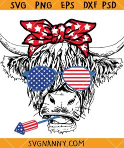 4th July Heifer SVG, Independence Day SVG, American  Heifer SVG,USA Flag SVG