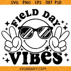 Field Day Vibes Smile Face SVG, School Game Day, Smiley Face svg, Field Day Teacher SVG
