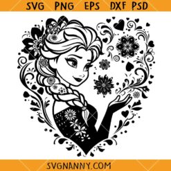 Princess Heart SVG, Princess Love Heart Svg, Princess Svg