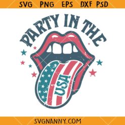 Retro Party in the USA SVG, American flag svg, Fourth of July svg  