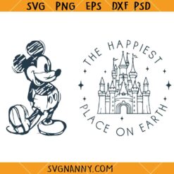 The Happiest Place On Earth Svg, Mickey SVG, Disney Castle SVG, Disneyland SVG  