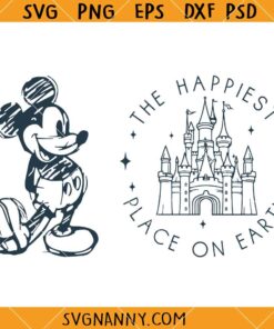 The Happiest Place On Earth Svg, Mickey SVG, Disney Castle SVG, Disneyland SVG  