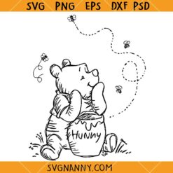 Winnie the Pooh with hunny SVG, Family Trip New SVG, Hunny Pot SVG