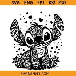 Floral Stitch Mandala SVG, enchanted Stitch svg, Lilo and Stitch mandala SVG, Floral Stitch svg png