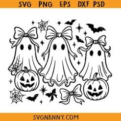Iridescent Ghost Coquette Bow SVG PNG, Coquette Halloween SVG, Iridescent Girly Halloween Png svg