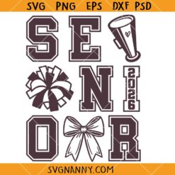 Cheer Senior 2026 svg, Cheer Senior svg, Varsity Cheerleader Svg