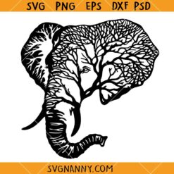 Elephant Tree SVG, Tree Elephant SVG, Safari SVG, Animal T-Shirt SVG