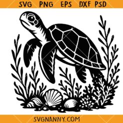 Floral Sea Turtle Svg, Flower Turtle svg, Sea Turtle svg, Turtle svg file