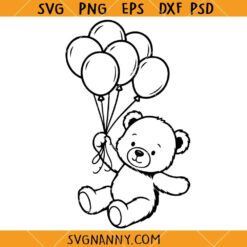Teddy Balloon bear SVG, Teddy Bear SVG, Teddy Bear Cartoon SVG
