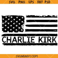 Charlie Kirk Flag SVG, Justice for Charlie Kirk Svg, American Flag Svg