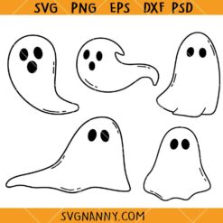 Halloween Ghosts bundle SVG, Halloween Ghost Svg, Spooky Svg, Cute Ghost Svg, Ghost Outline Svg