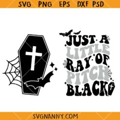 Just A Little Ray Of Pitch Black SVG, Wavy Letters SVG, Halloween Quote SVG