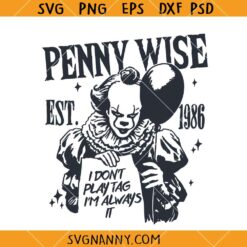 Pennywise Halloween Horror Characters Svg, Pennywise Clown SVG, Horror Movie Characters Svg