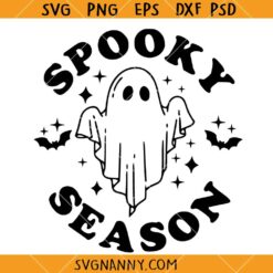 Spooky Season ghost SVG, Spooky Halloween SVG, Halloween Ghost SVG, Spooky SVG