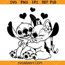 Sticth angel love SVG, Disney Valentine’s Day Svg, Kawaii Svg