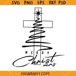 Christmas Tree cross SVG, Nativity tree cross SVG, Christmas bauble ornaments SVG