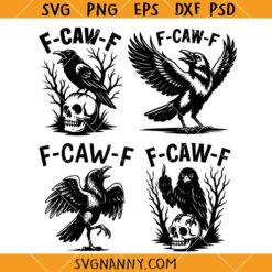 F-Caw-F SVG, F-Caw-F Bundle SVG, Funny Raven SVG, Halloween SVG, Spooky SVG, Gothic Black Crow SVG