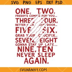 One two Halloween Characters SVG, Halloween Characters SVG, Freddy one two three SVG