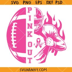 Pink Out Football Svg, Pink Out Tackle Svg, Breast Cancer Svg, American Football Svg