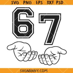 6 7 Hands Meme SVG, Funny Generation Z Svg, Viral Internet Humor SVG