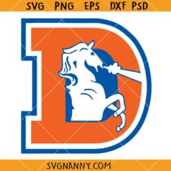 Bronco Horse D Old School SVG, Denver Broncos Logo SVG, NFL Logo SVG